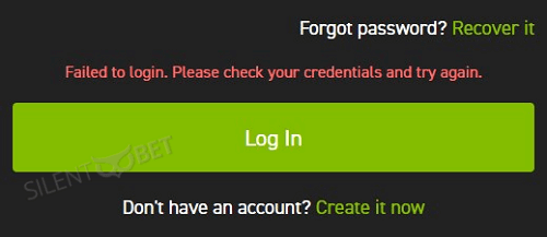 playabets wrong login ID